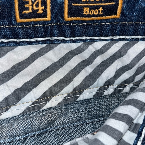 Rock Revival Nebi Blue Distressed Bootcut Jeans - Picture 12 of 15